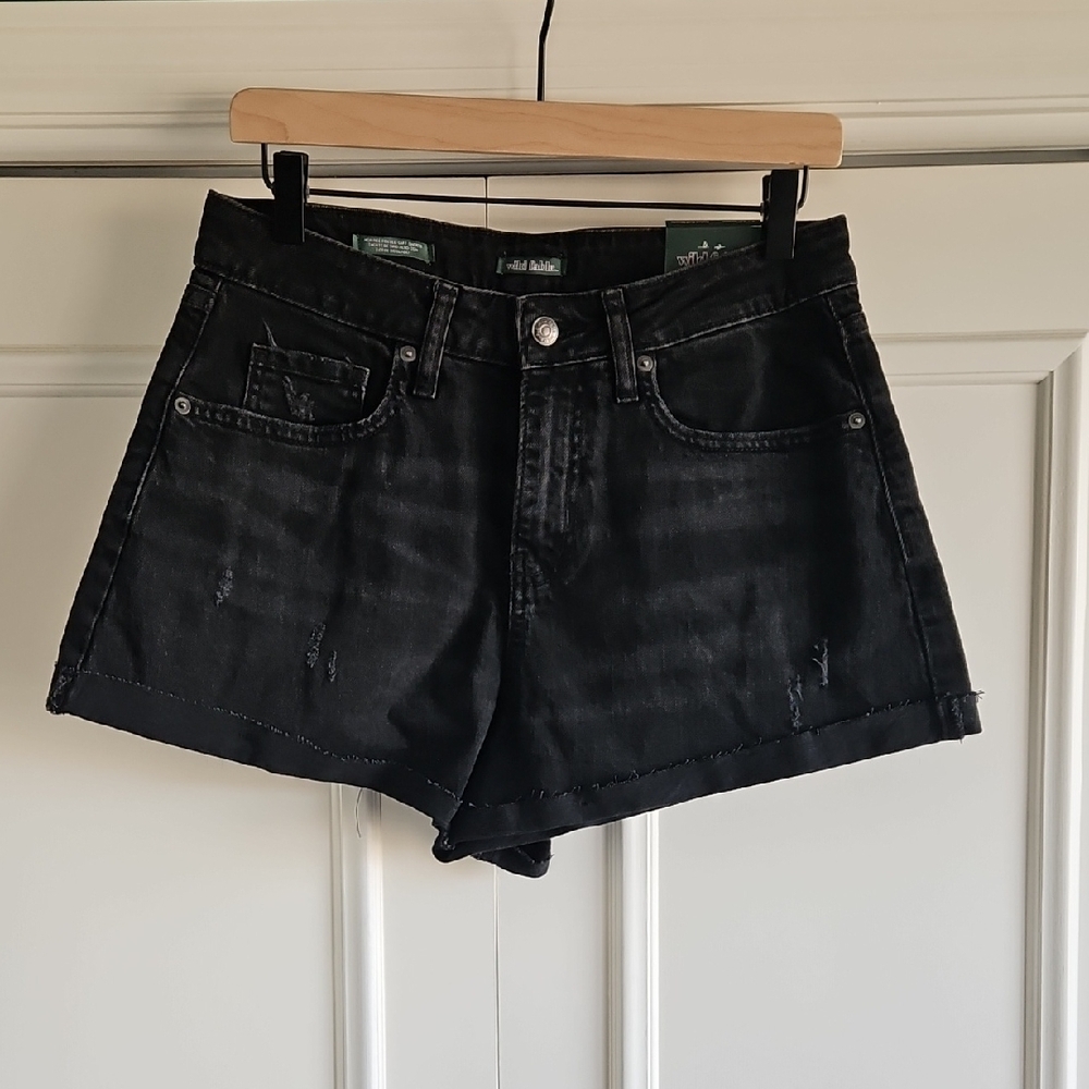 Black Denim Women's Shorts